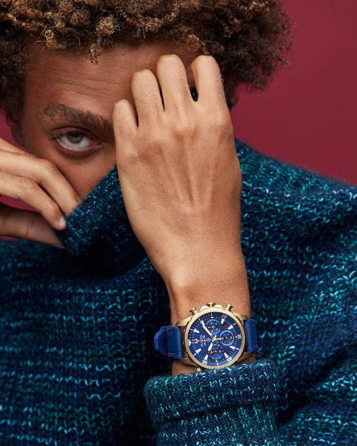 Bulova Marine Star Men's Gold Case Blue Dial Blue Strap Bulova Marine Star Men's Gold Case Blue Dial Blue Strap